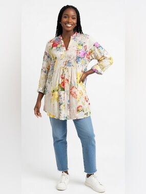 Vintage Goa boho floral blouse